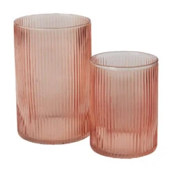 Peachy Rose Fluted Cylinder Vase