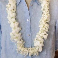 White Wedding Fresh Orchid Lei -Garden of Petals diy dendrobium orchid white wedding 91 5165 l