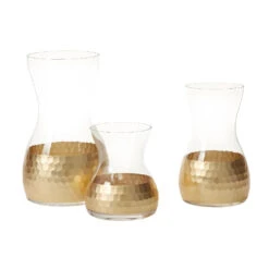 Gold Base Hourglass Flower Vase