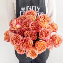 Garden Rose Apricot Blend -Garden of Petals garden rose apricot blend wholesale flowers apron 8942c